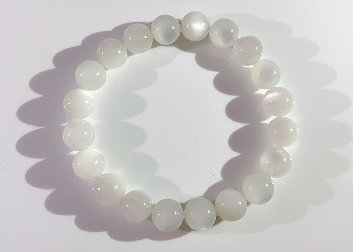 【1点物】ホワイトムーンストーン ブレスレット AAA No.1 10mm