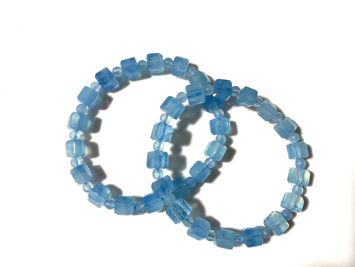 アクアマリン スクウェアカット 6mm ブレスレット AAA
