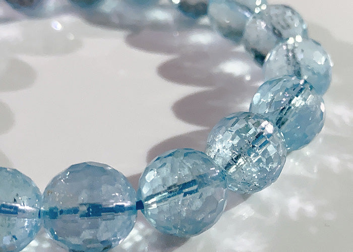 【1点物】ブルートパーズ ミラーボールカット ブレスレット No.1 11mm