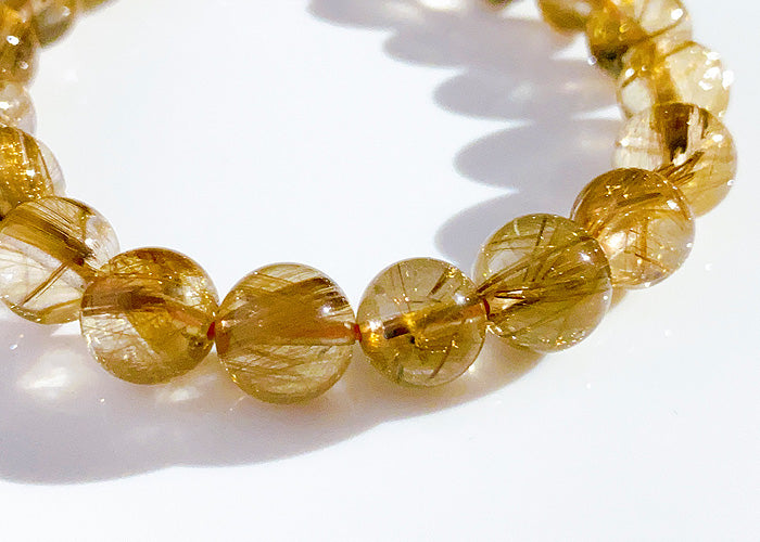 【1点物】ブラウンルチルクオーツ ブレスレット AAA No.1 9mm